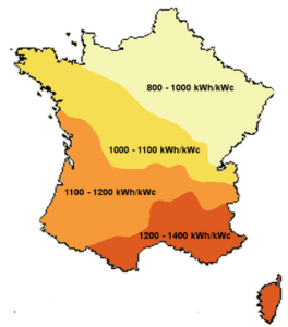 production d'une installation solaire photovoltaïque France